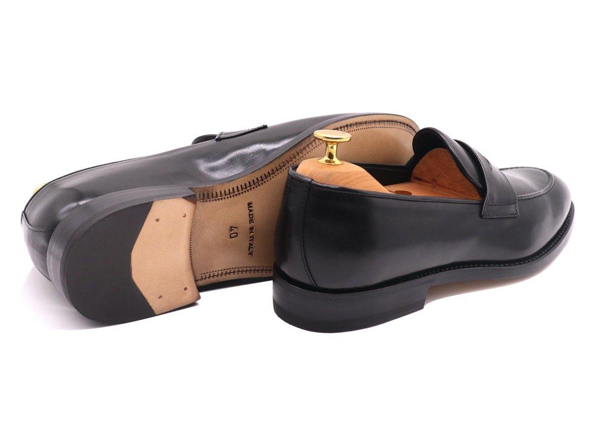 Back_View_of_Dejon_Black_Leather_Penny_Loafers