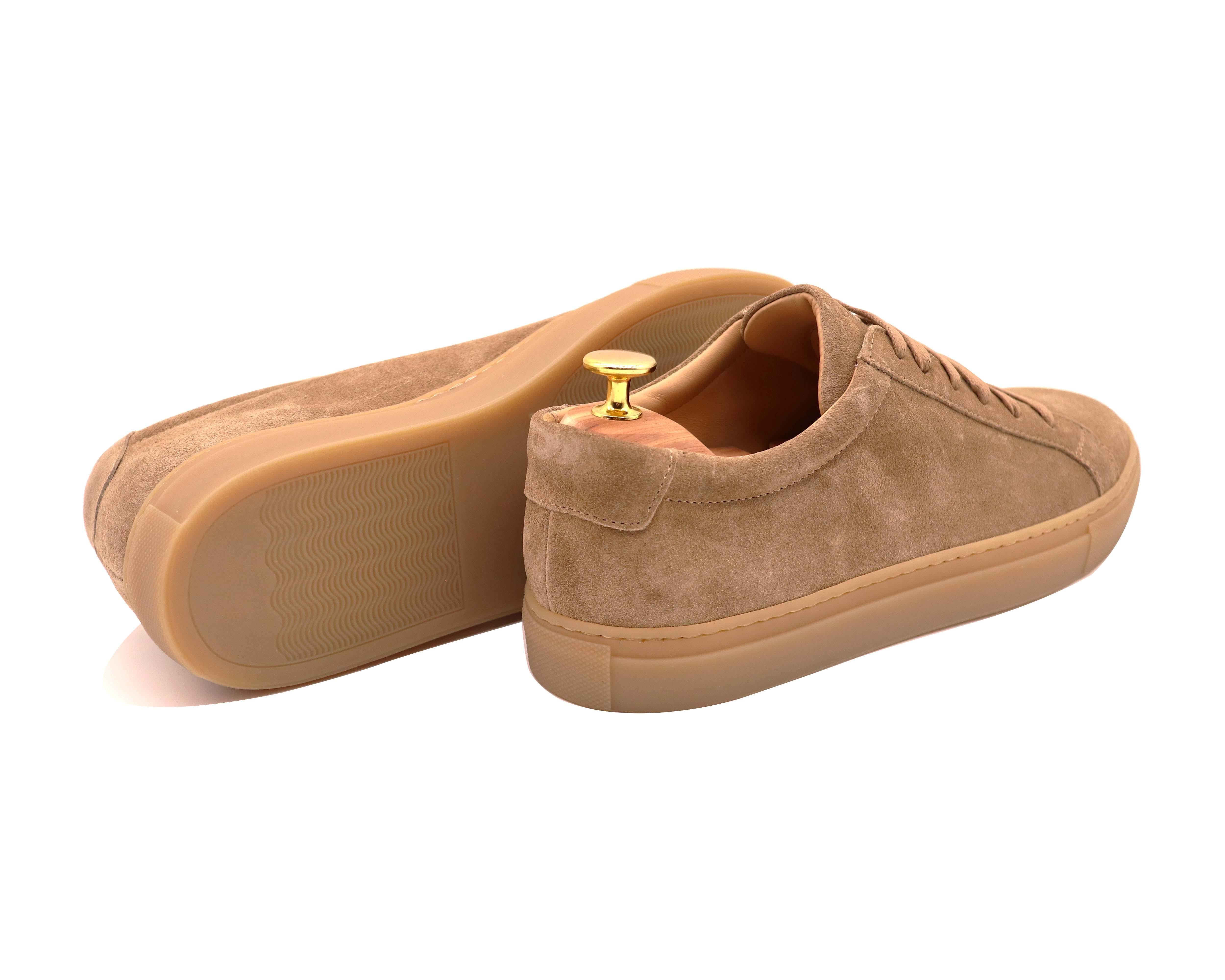 Tomlins Men's Calf Suede Low Top Sneakers - Avana Brown