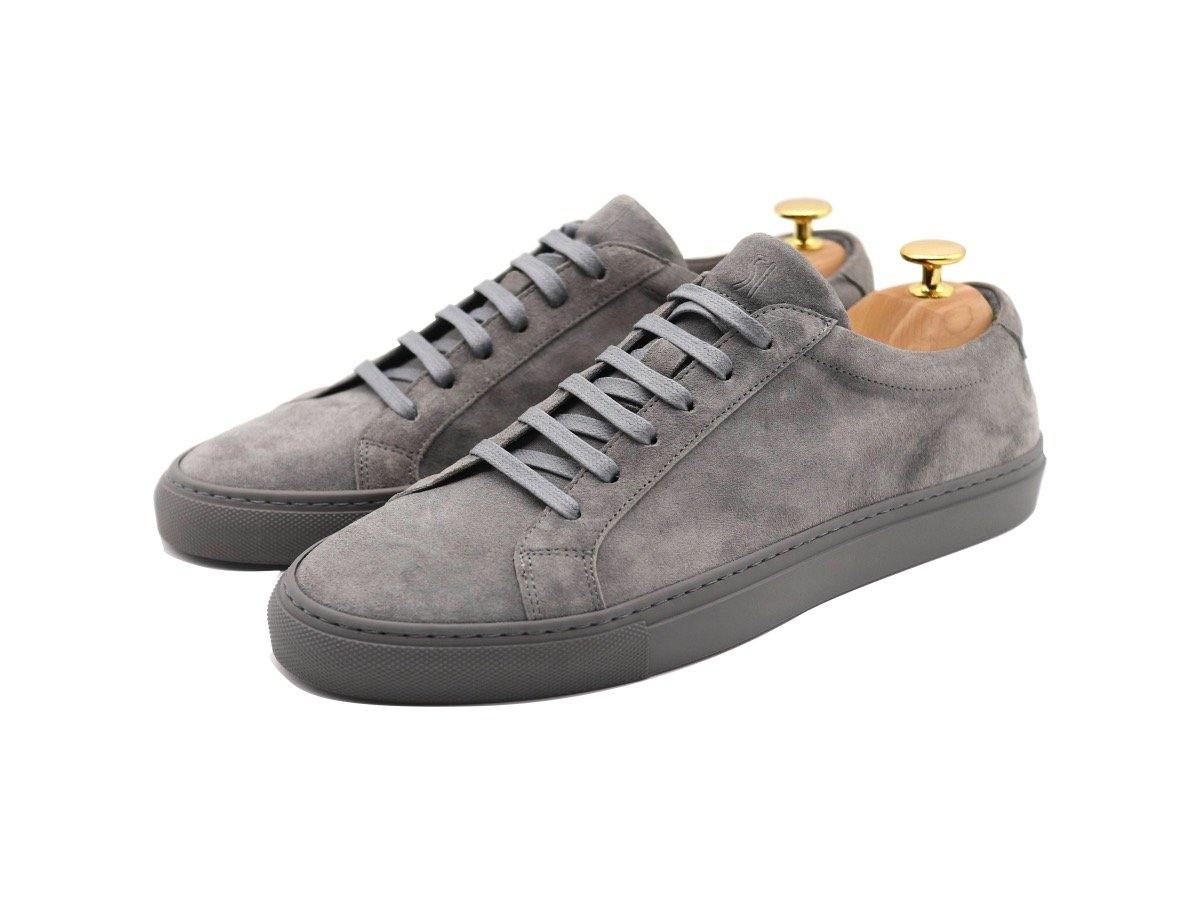 Mens Suede Low Top Graphite Grey Sneakers